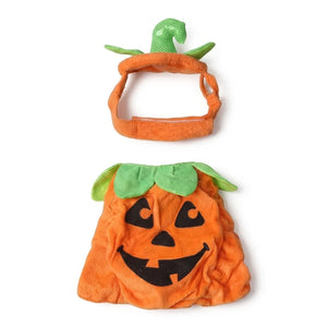 Tamecare Pumpkin Dog Costume Hat and Cape Set, Halloween Pet Outfit