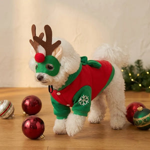 Tamecare Reindeer Mask Dog Christmas Costume Set
