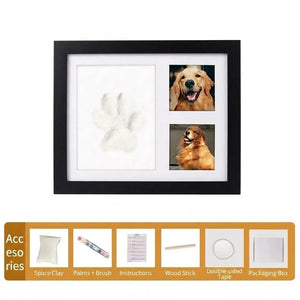 Pet Paw Print Picture Frame, DIY Dog Cat Paw Keepsake Photo Frame
