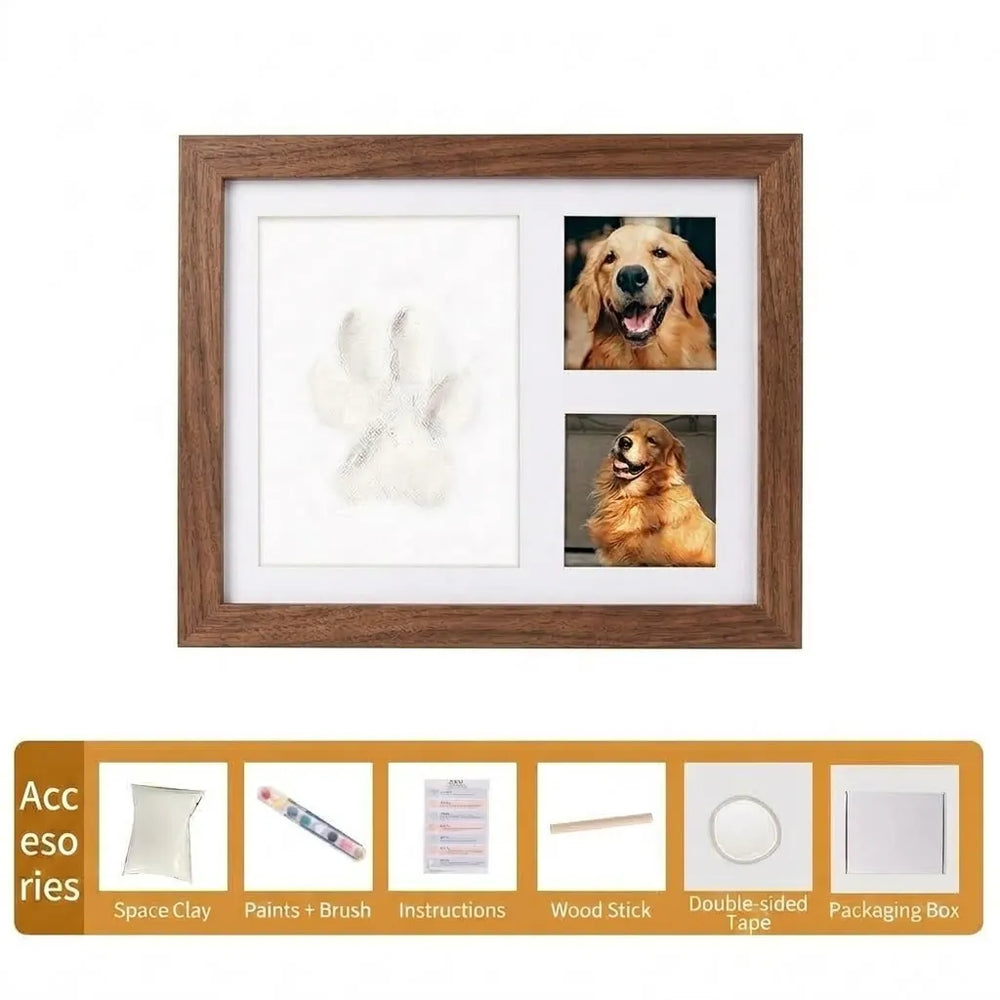 Pet Paw Print Picture Frame, DIY Dog Cat Paw Keepsake Photo Frame