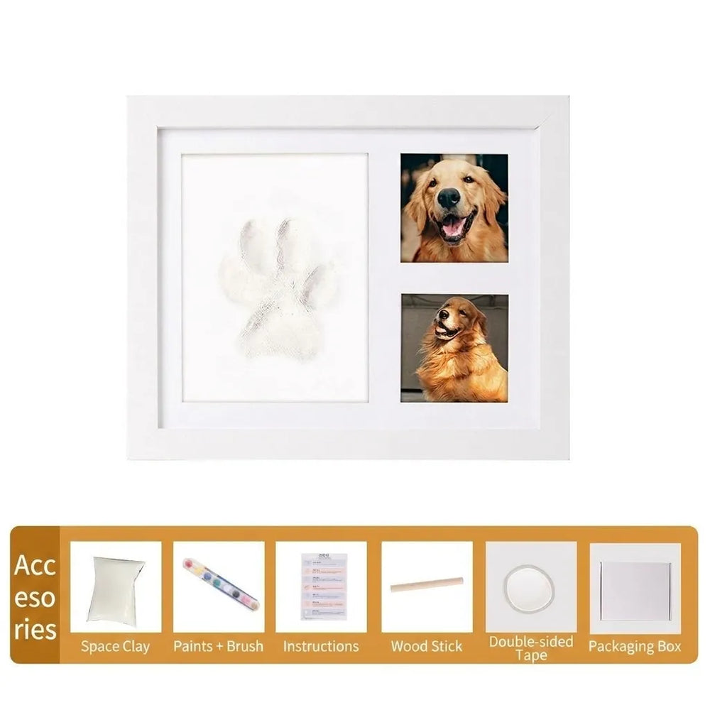 Pet Paw Print Picture Frame, DIY Dog Cat Paw Keepsake Photo Frame
