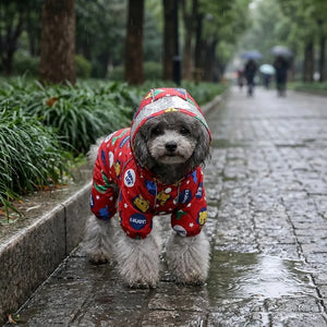 Cute Dinosaur Lion Hooded Waterproof Pet Rain Jacket