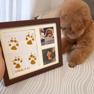 Pet Paw Print Picture Frame, DIY Dog Cat Paw Keepsake Photo Frame