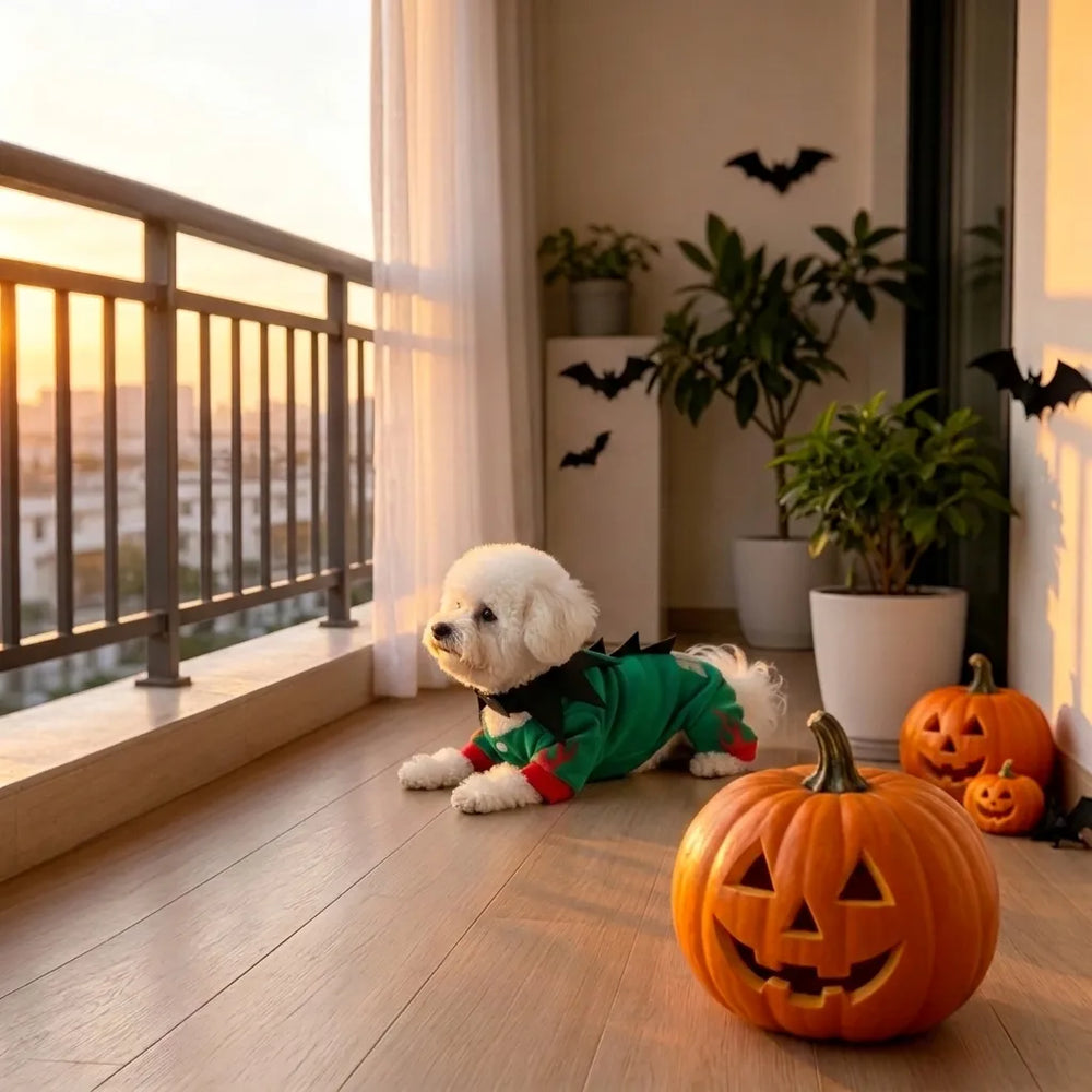Tamecare Green Spiked Dinosaur Dog Costume