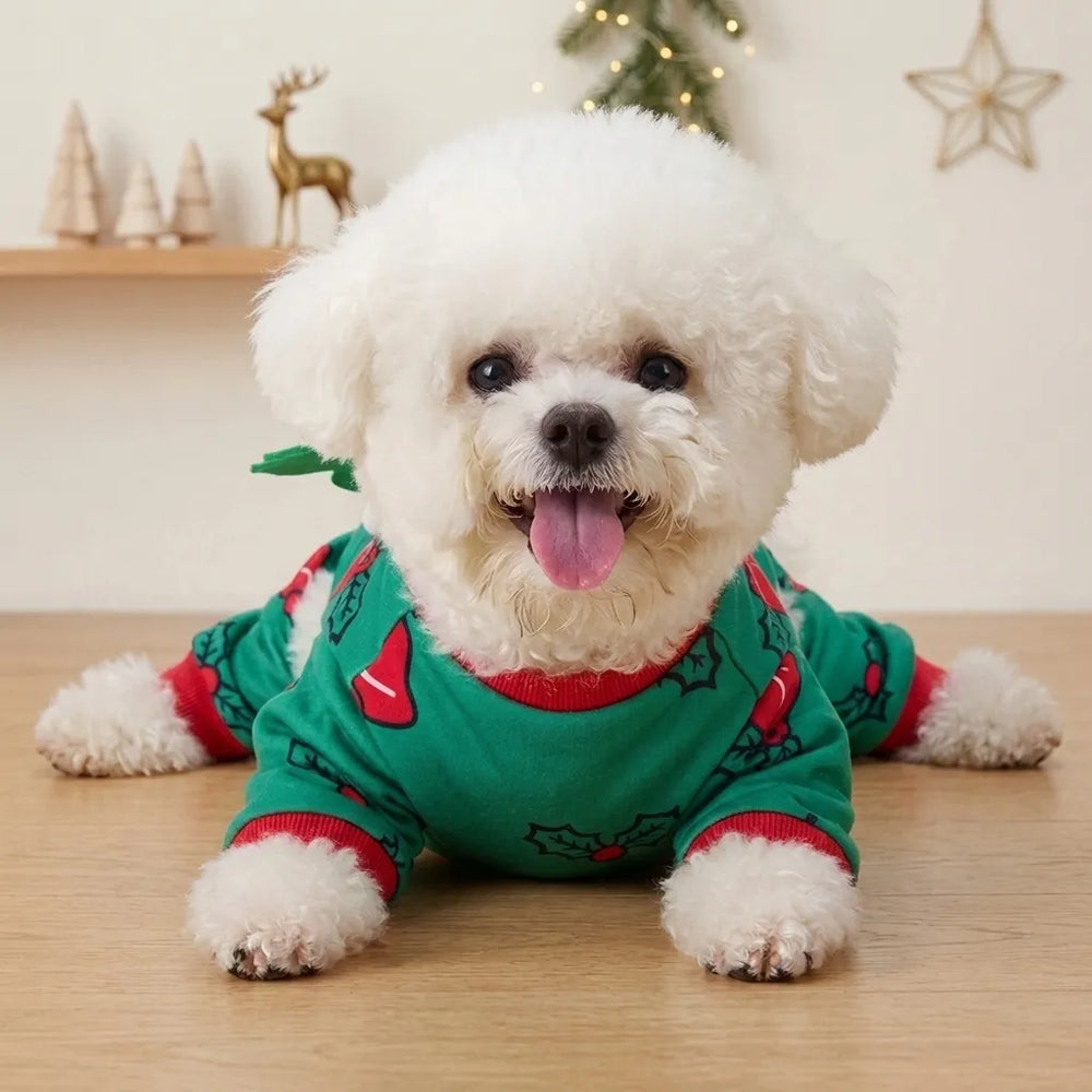 Tamecare Christmas Tree Dog Costume with Red Hat and Wings