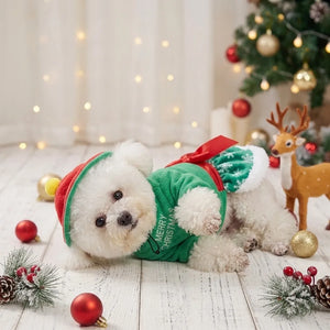 Tamecare Yellow Reindeer Christmas Dog Dress and Hat Set