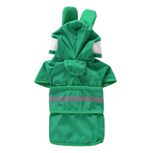 Frog Waterproof Dog Raincoat with Reflective Strip & Leash Hole