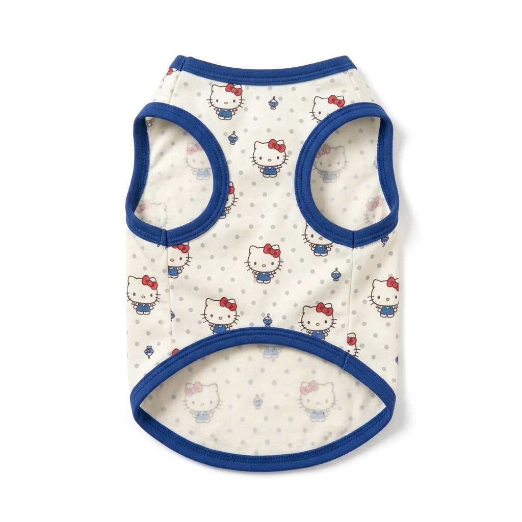 Tamecare Blue Trim Cartoon Cat Vest