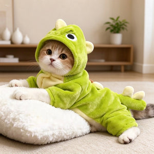 Tamecare Green Dinosaur Cat Costume
