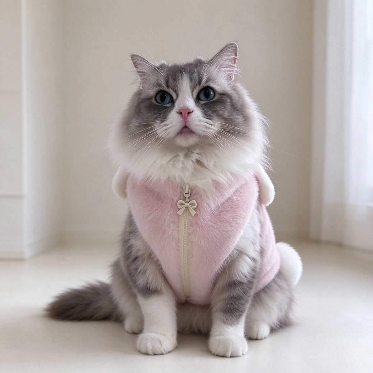 Tamecare Pink Bunny Cat Hoodie