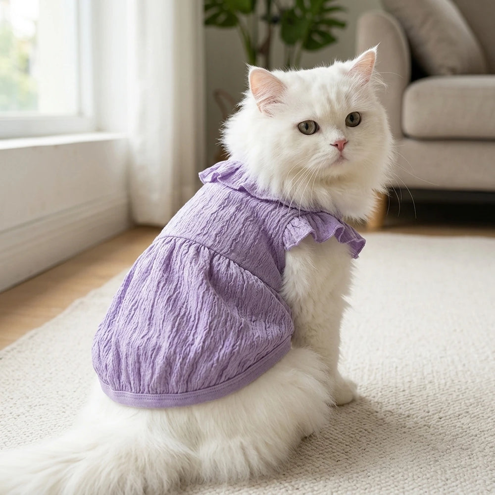 Tamecare Purple Ruffled Cat Dress
