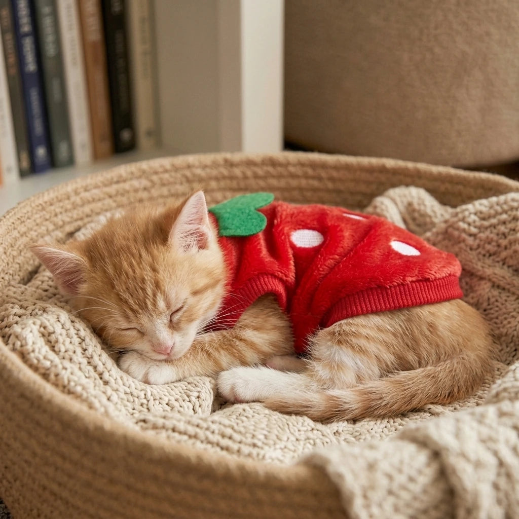 Tamecare Strawberry Fleece Pet Vest