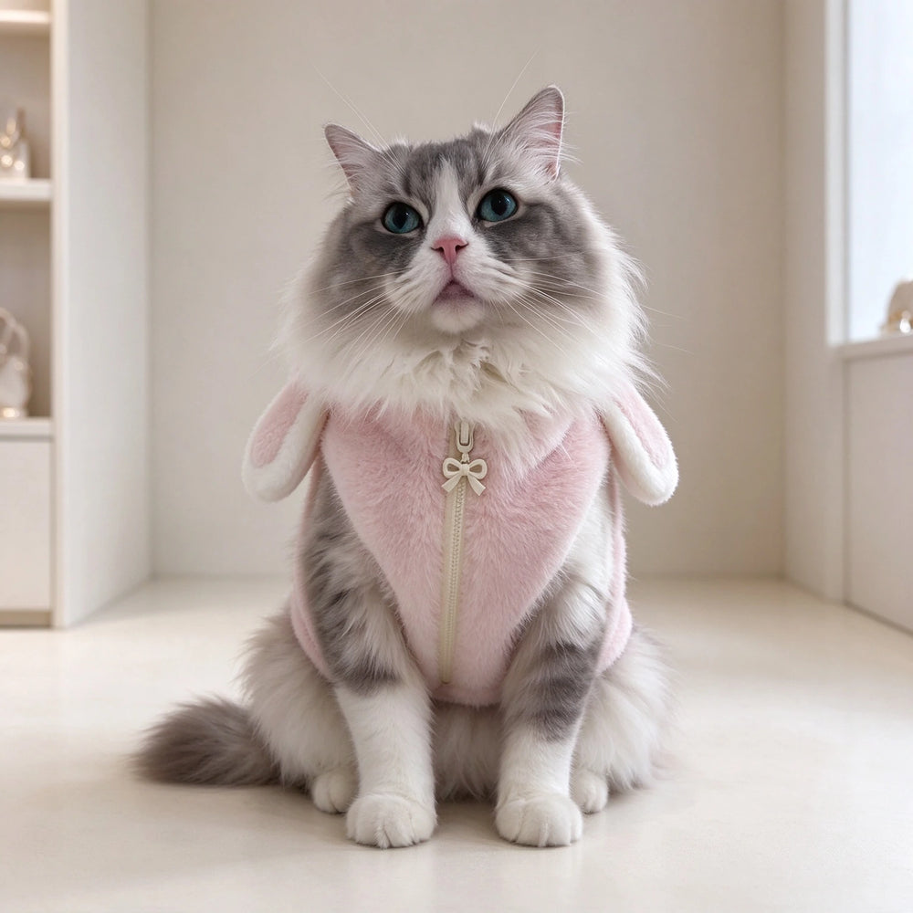 Tamecare Pink Bunny Cat Hoodie