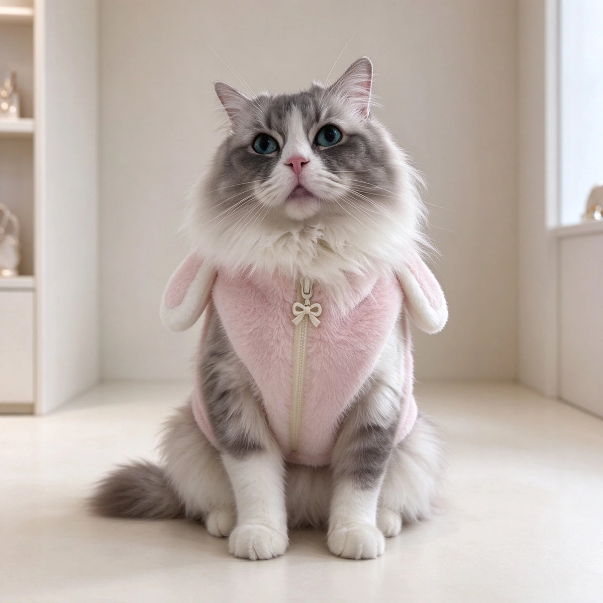 Tamecare Pink Bunny Cat Hoodie