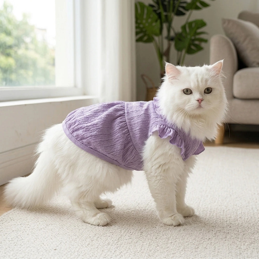 Tamecare Purple Ruffled Cat Dress