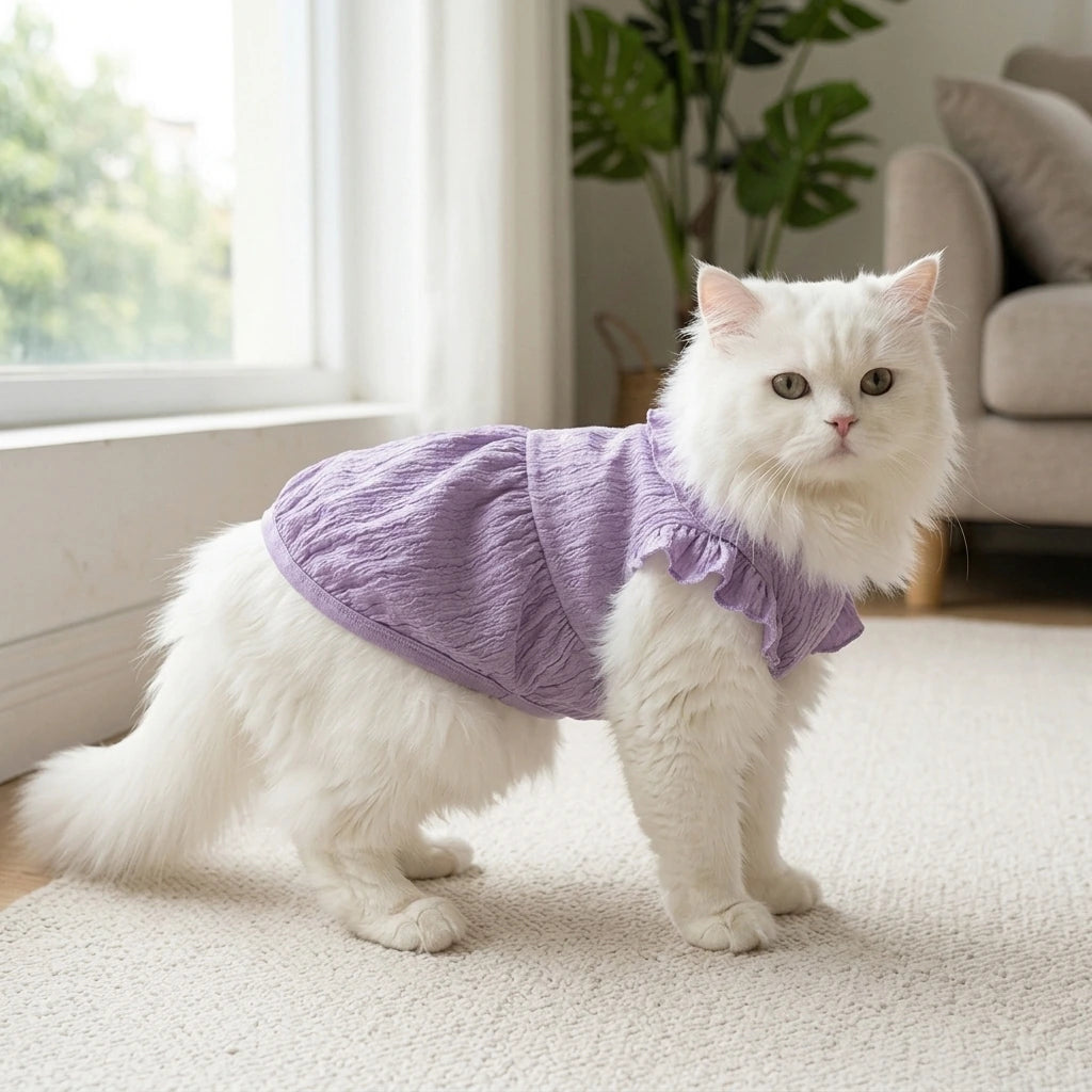 Tamecare Purple Ruffled Cat Dress