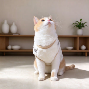 Tamecare Cream Teddy Bear Fleece Cat Vest