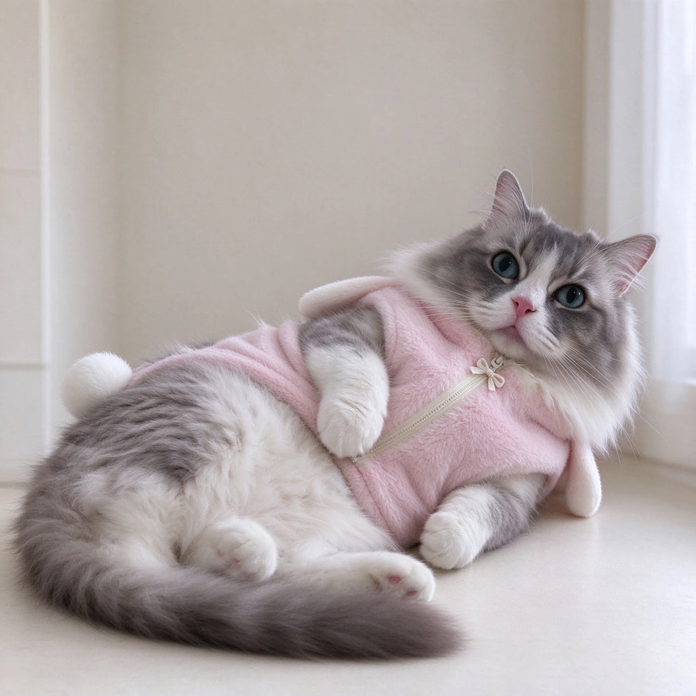 Tamecare Pink Bunny Cat Hoodie