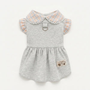 Tamecare Gray Ruffle Collar Cat Dress