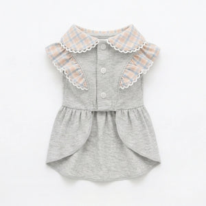 Tamecare Gray Ruffle Collar Cat Dress
