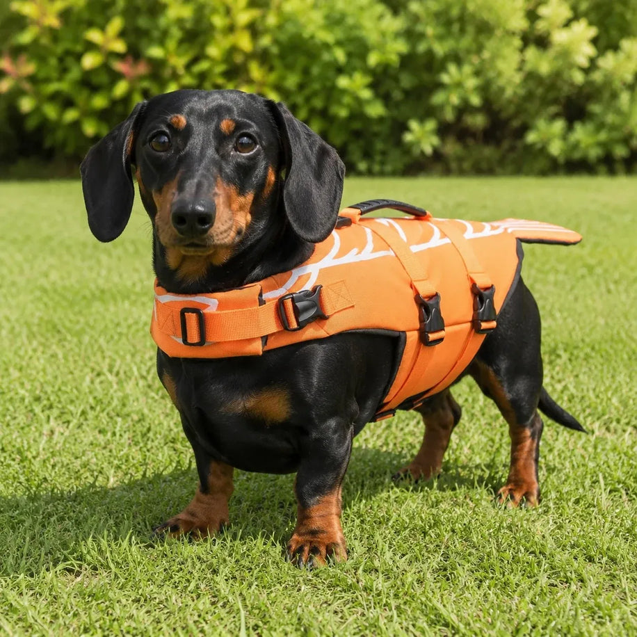 Orange Fish Tail Dog Life Jacket