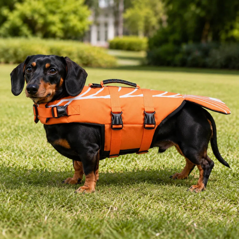 Orange Fish Tail Dog Life Jacket
