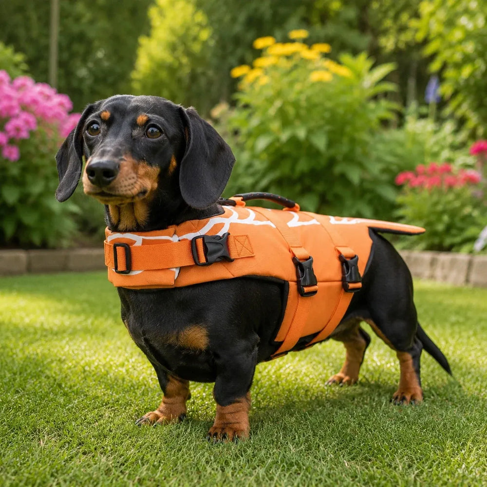 Orange Fish Tail Dog Life Jacket
