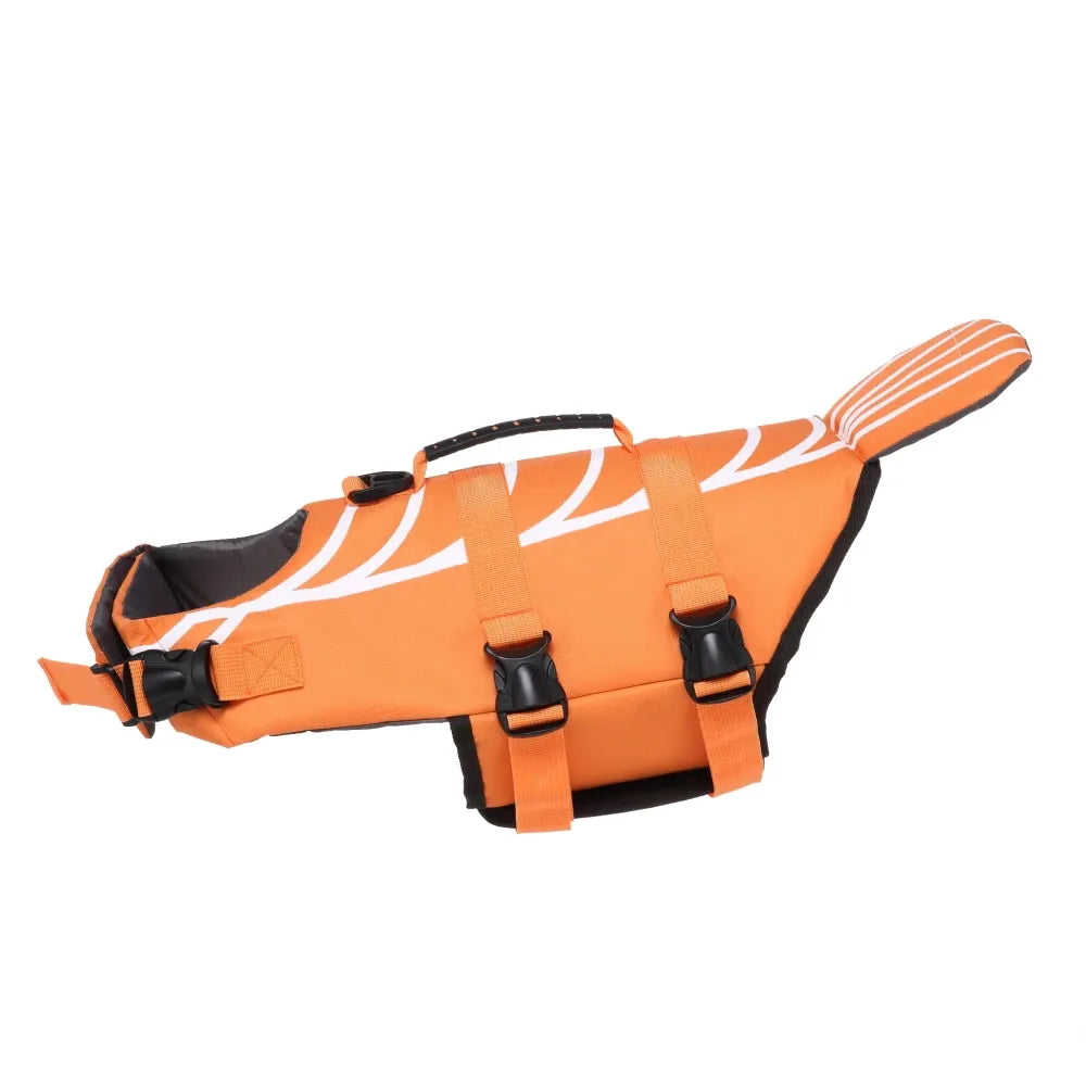 Orange Fish Tail Dog Life Jacket