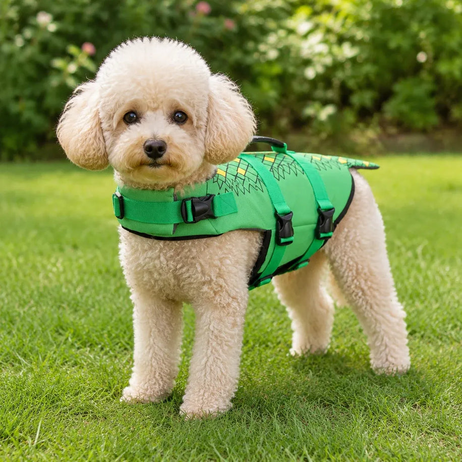 Green Dragon Tail Dog Life Jacket