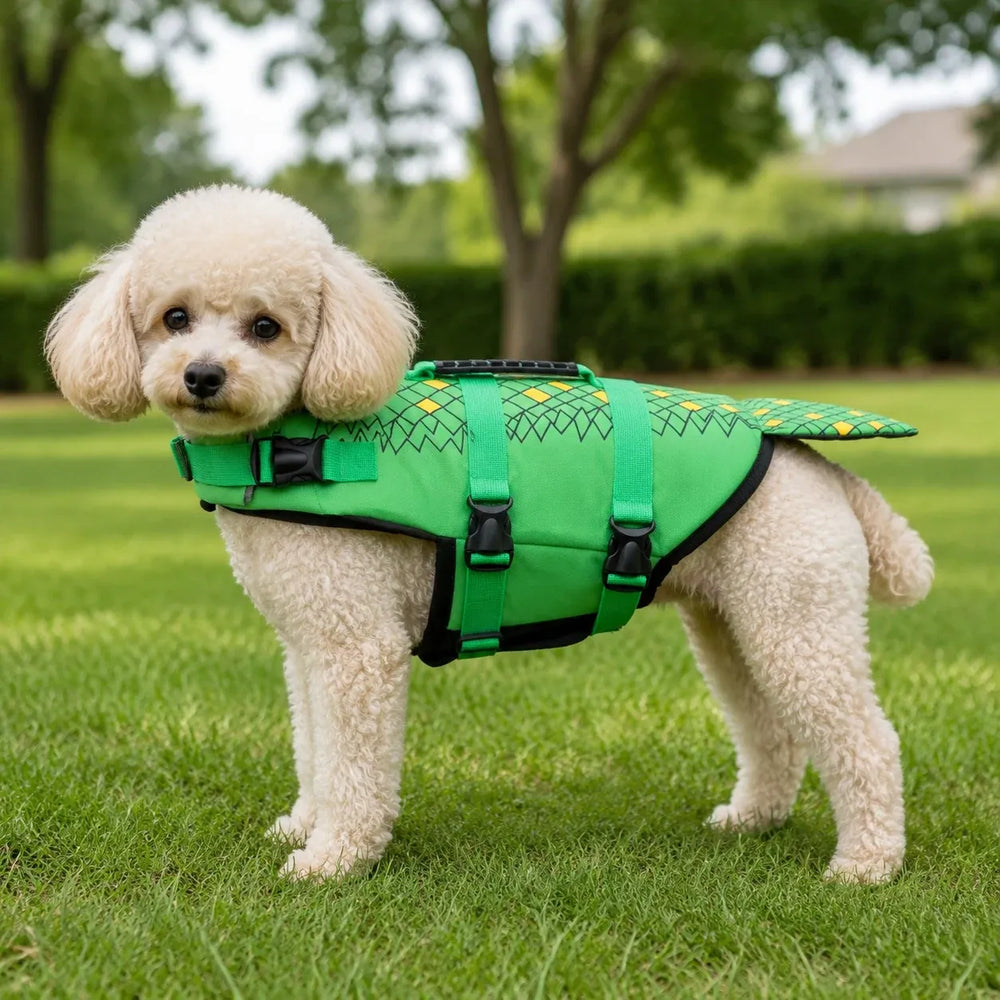 Green Dragon Tail Dog Life Jacket