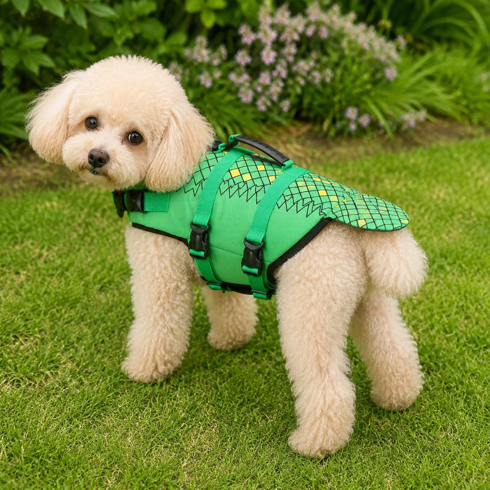 Green Dragon Tail Dog Life Jacket