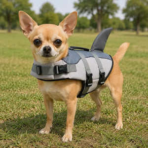 Gray Shark Fin Dog Life Jacket