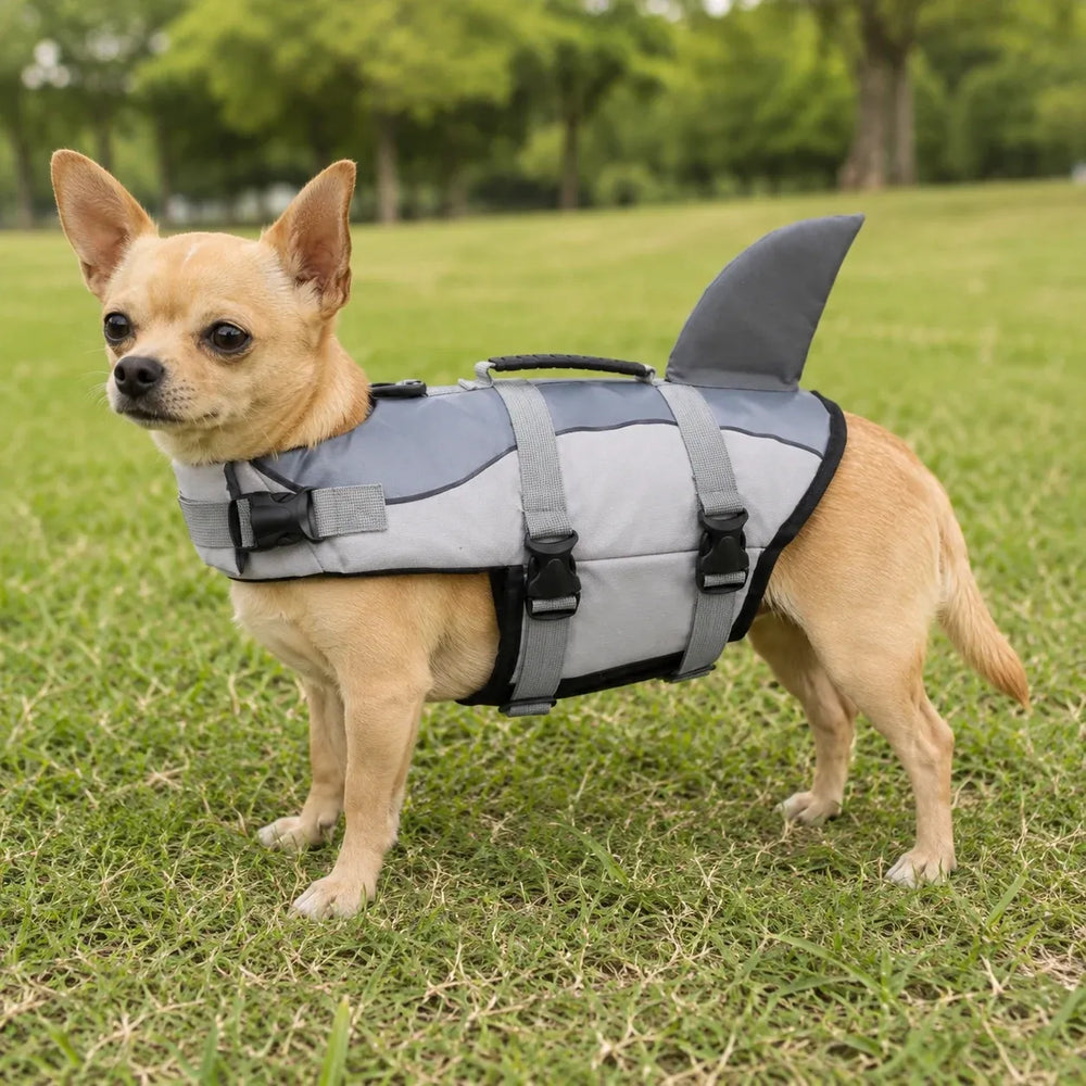 Gray Shark Fin Dog Life Jacket