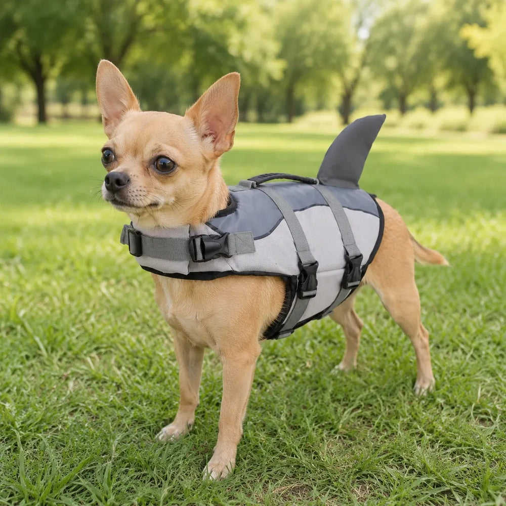 Gray Shark Fin Dog Life Jacket