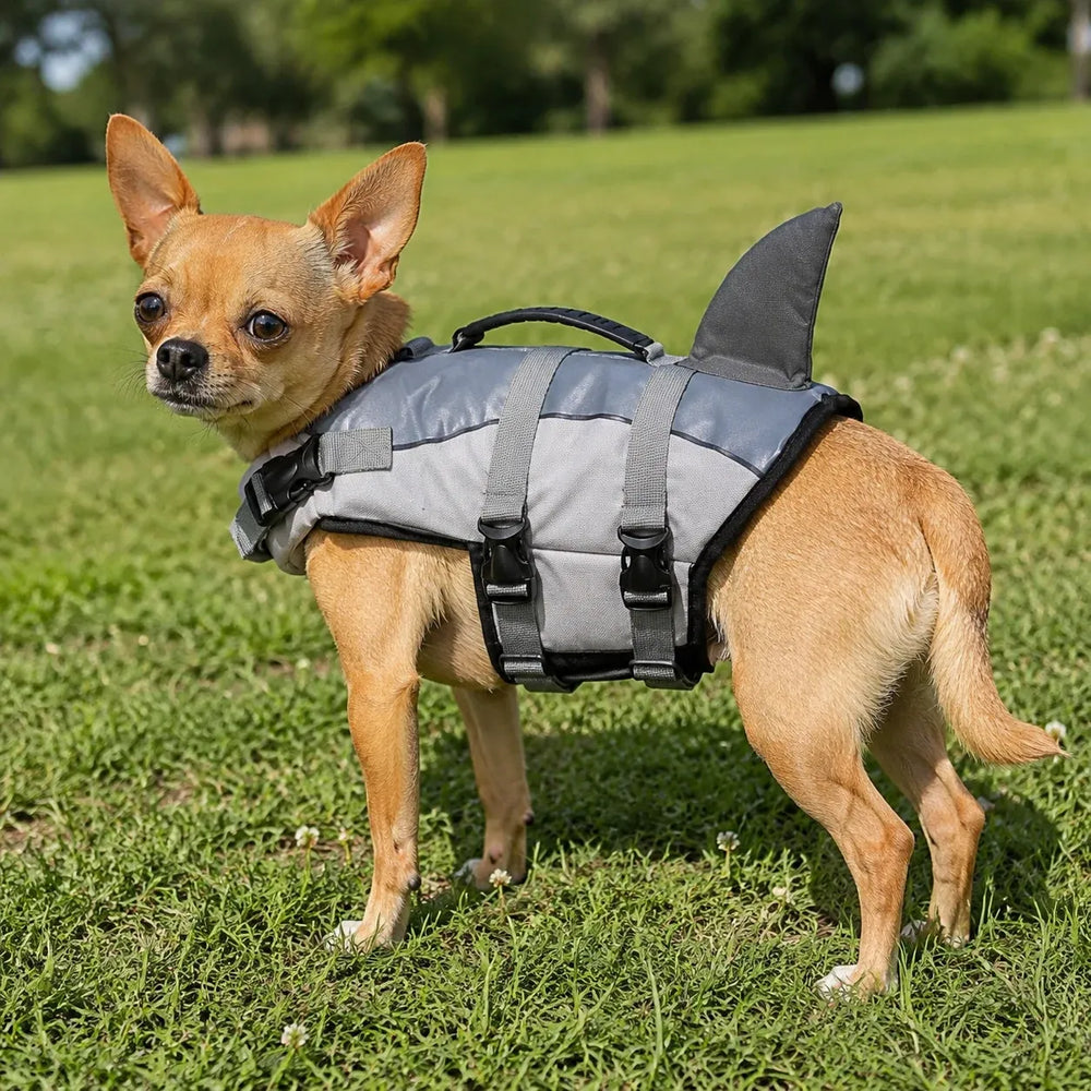 Gray Shark Fin Dog Life Jacket