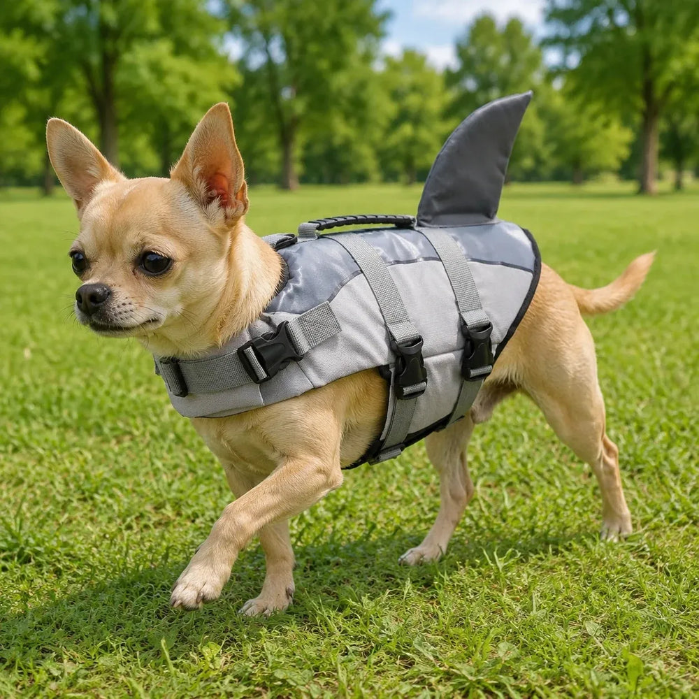 Gray Shark Fin Dog Life Jacket