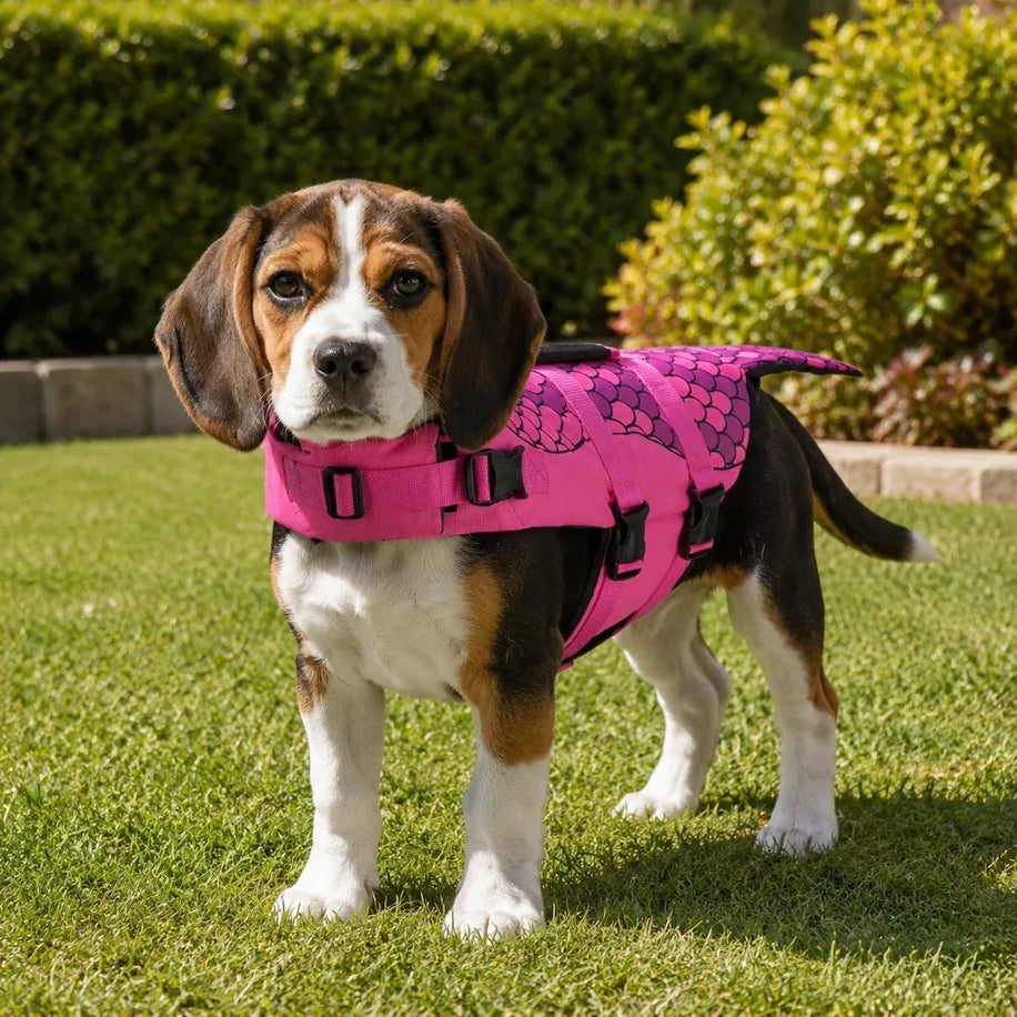 Pink Mermaid Tail Dog Life Jacket