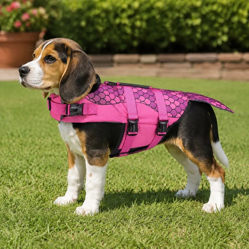Pink Mermaid Tail Dog Life Jacket