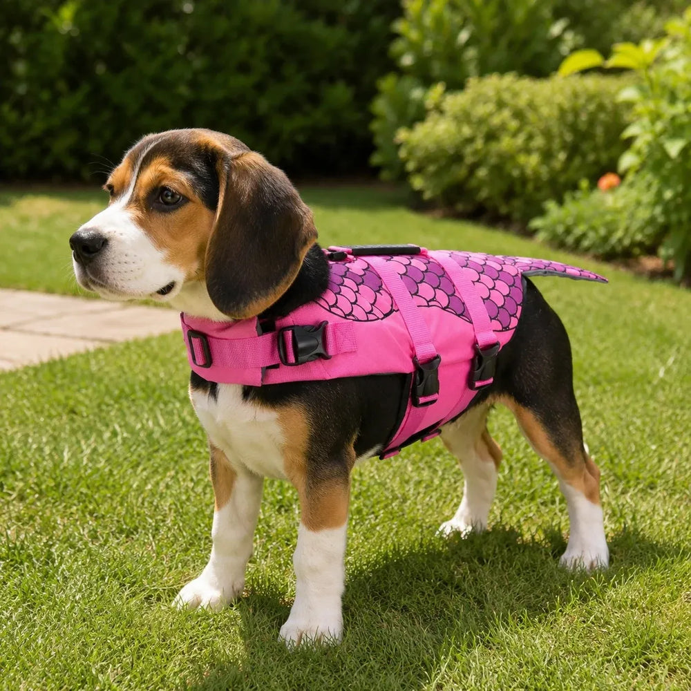 Pink Mermaid Tail Dog Life Jacket