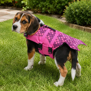 Pink Mermaid Tail Dog Life Jacket