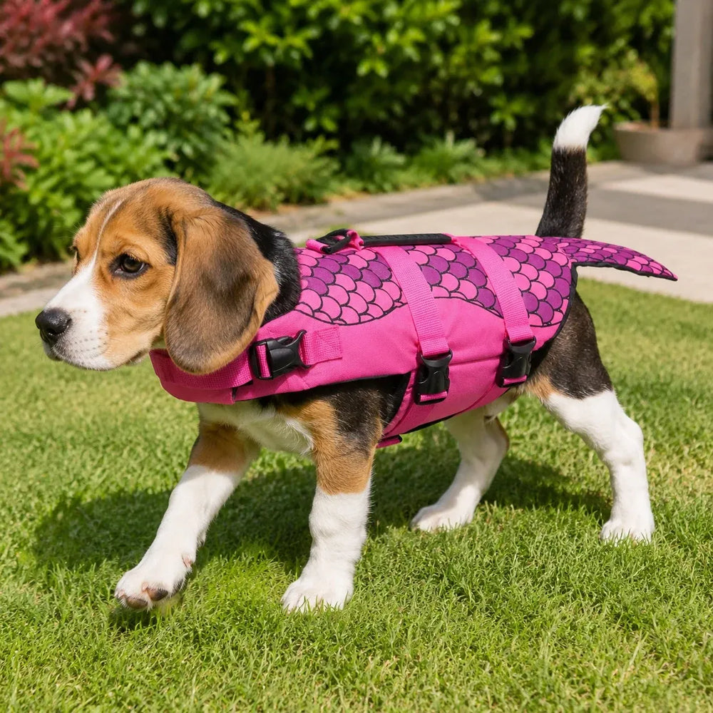 Pink Mermaid Tail Dog Life Jacket