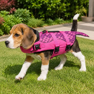 Pink Mermaid Tail Dog Life Jacket