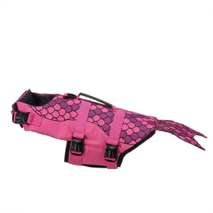 Pink Mermaid Tail Dog Life Jacket