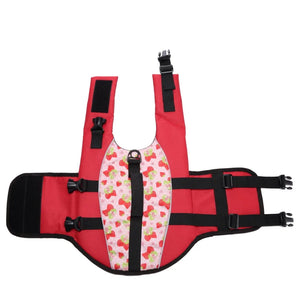 Red Strawberry Print Dog Life Jacket