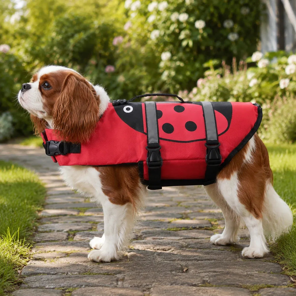 Red Ladybug Dog Life Jacket