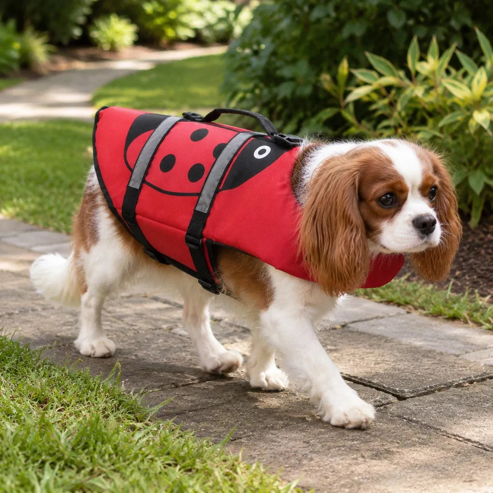 Red Ladybug Dog Life Jacket