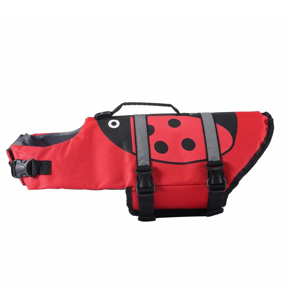 Red Ladybug Dog Life Jacket