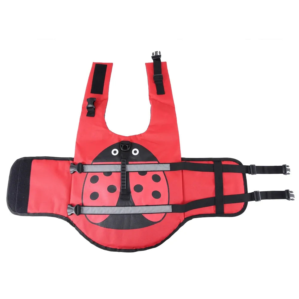 Red Ladybug Dog Life Jacket