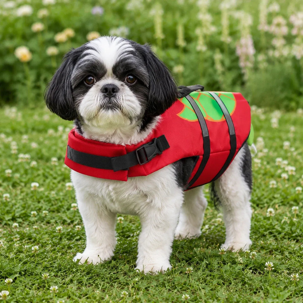 Red Turtle Shell Dog Life Jacket