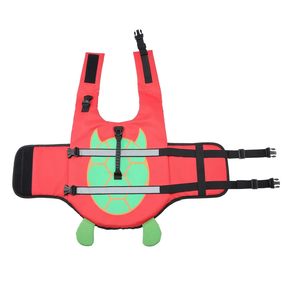 Red Turtle Shell Dog Life Jacket